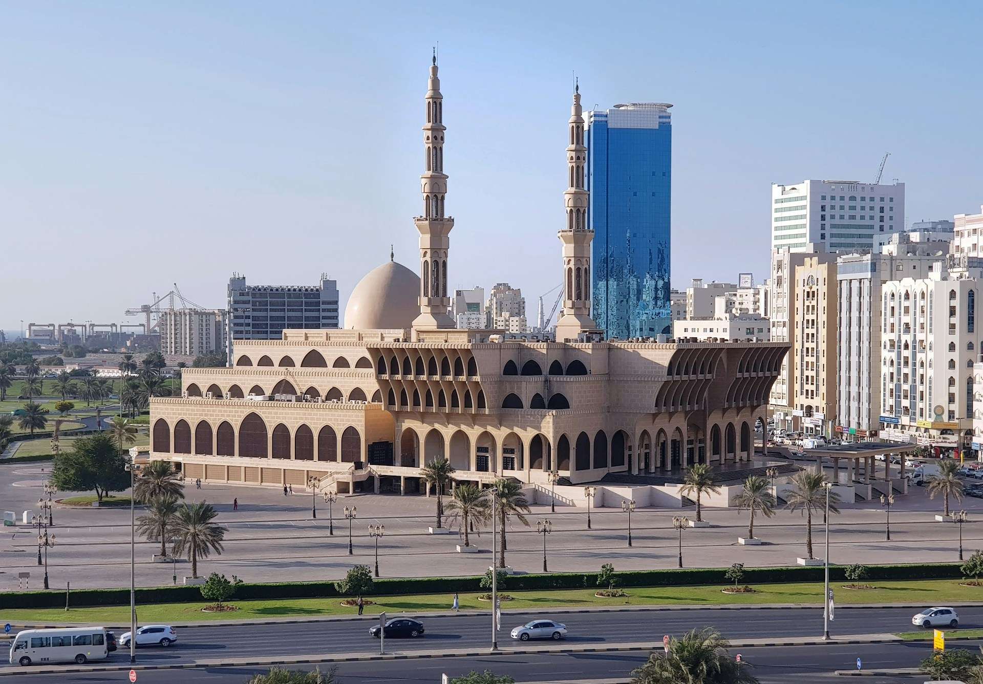 Hotels in Sharjah Emirate — Al Majaz lagoonfront, Heart of Sharjah heritage, Al Qasba, Al Khan, Dubai-border stays and Khorfakkan east coast